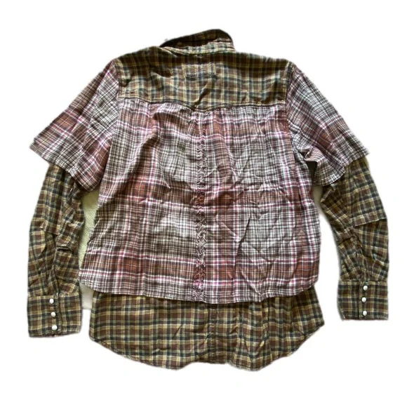 We the Free Plaid Two Tone Layered Flannel size Medium - Picture 13 of 14